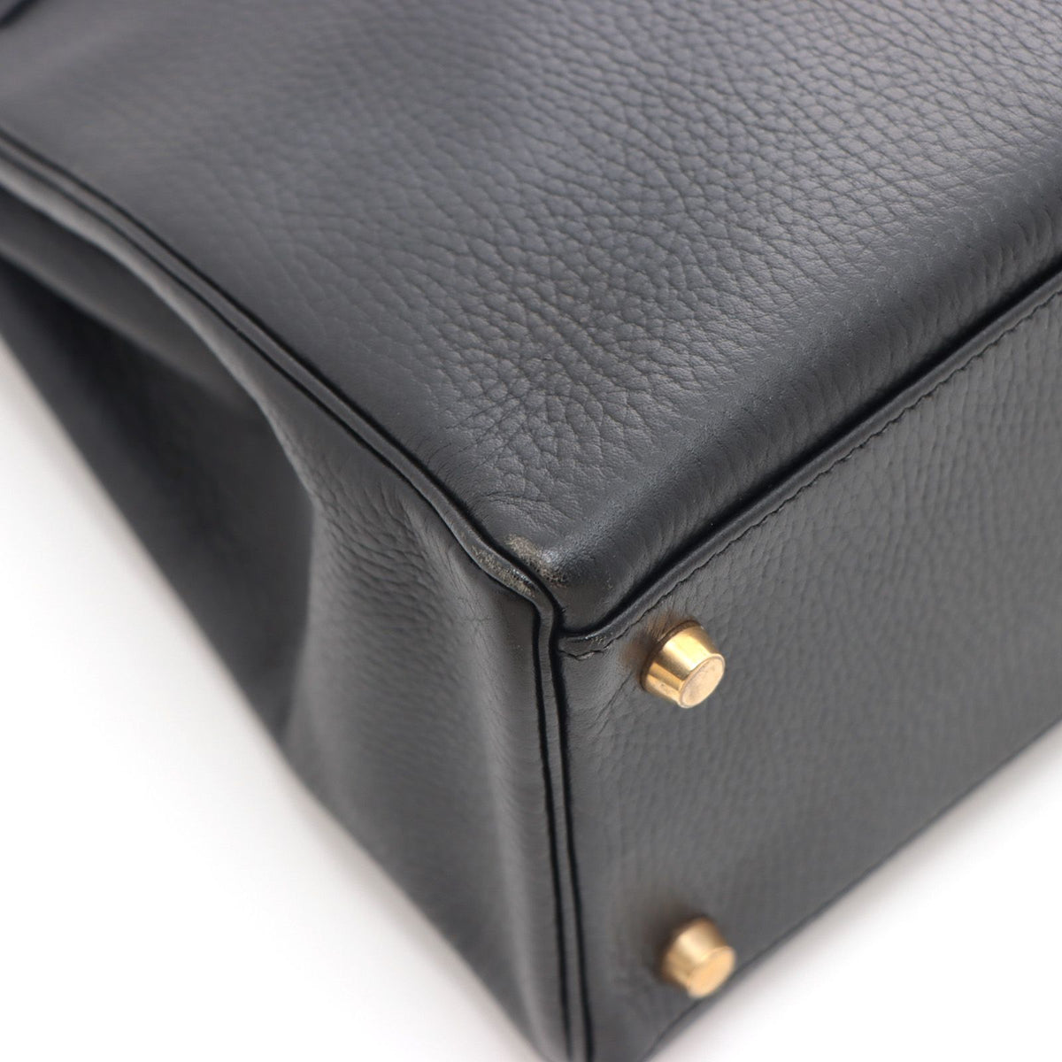 Hermes Kelly 32 Black Retourne Handbag Ardennes — view 8