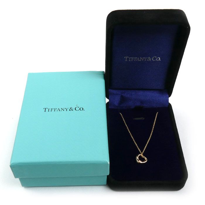 Tiffany & Co 18k Pink Gold Open Heart 11 Necklace Diamond 40