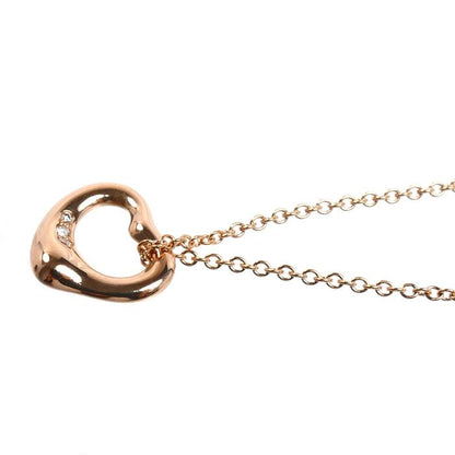 Tiffany & Co 18k Pink Gold Open Heart 11 Necklace Diamond 40 — view 3