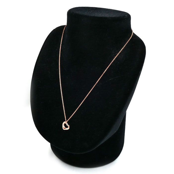 Tiffany & Co 18k Pink Gold Open Heart 11 Necklace Diamond 40 — view 8