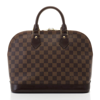 Louis Vuitton Alma Damier Handbag Canvas Brown