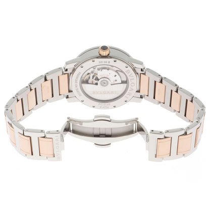 Bvlgari Watch Stainless Steel 18k Pink Gold Silver Dial Automatic — view 5