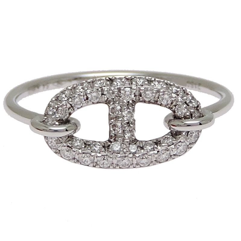 Hermes Ronde PM Diamond Ring 750 White Gold 0.32ct — view 4