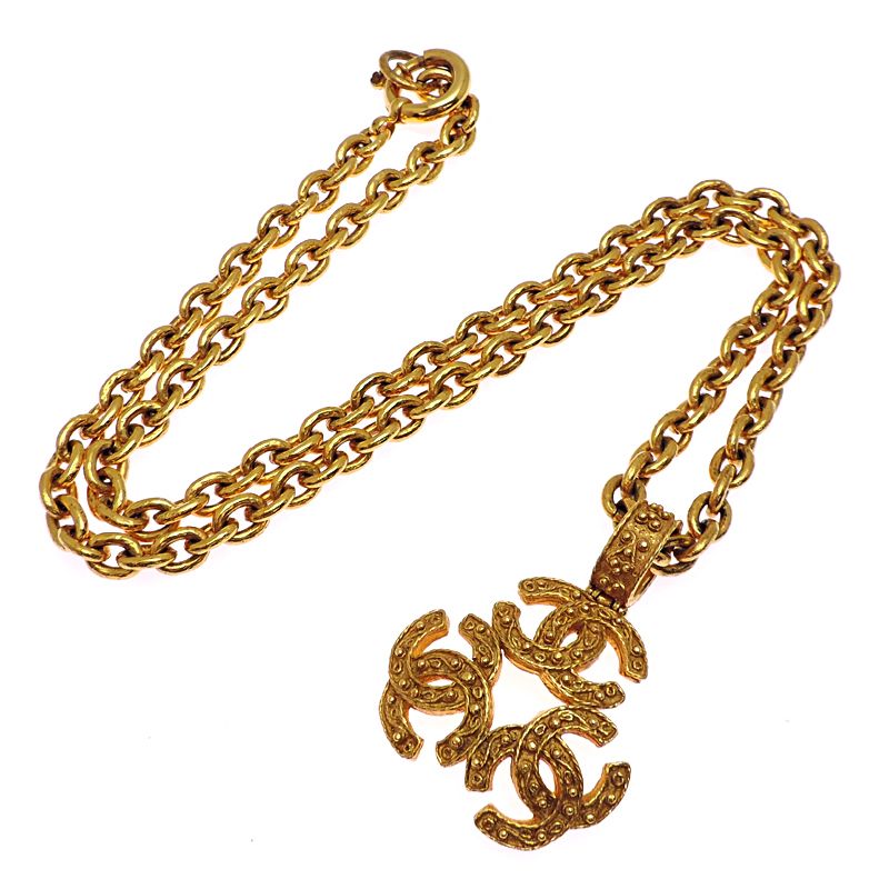 Chanel Triple Coco Necklace Gold Plated — view 6
