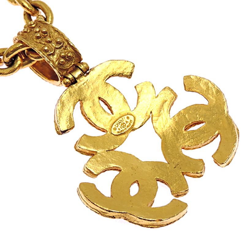 Chanel Triple Coco Necklace Gold Plated — view 3