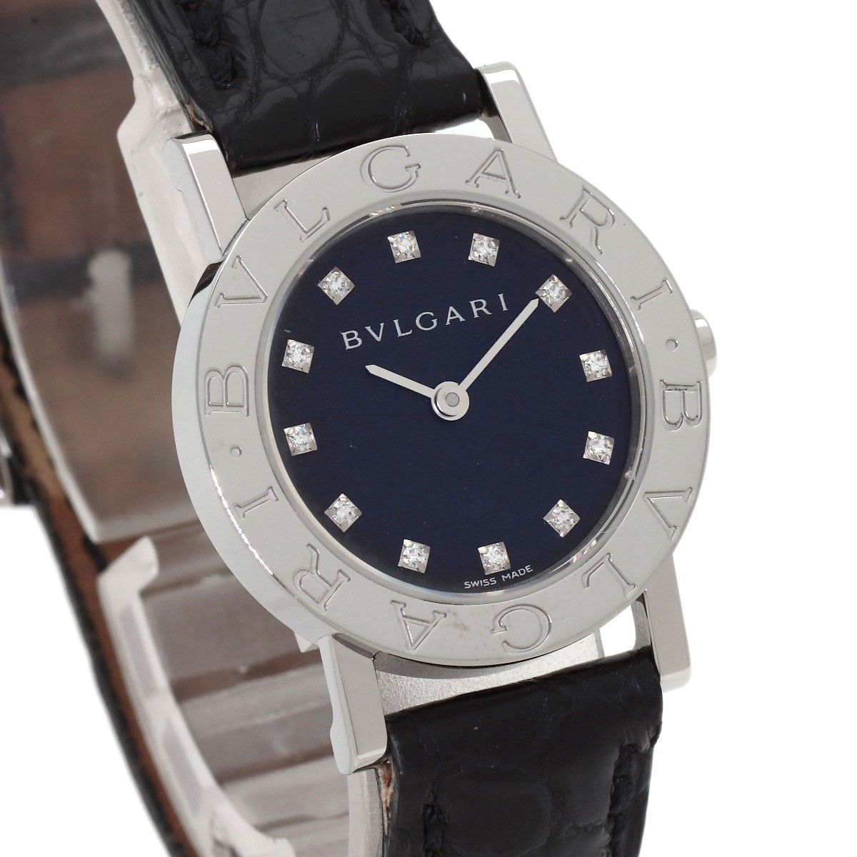 Bvlgari 12 Diamond Watch SS Leather — view 4