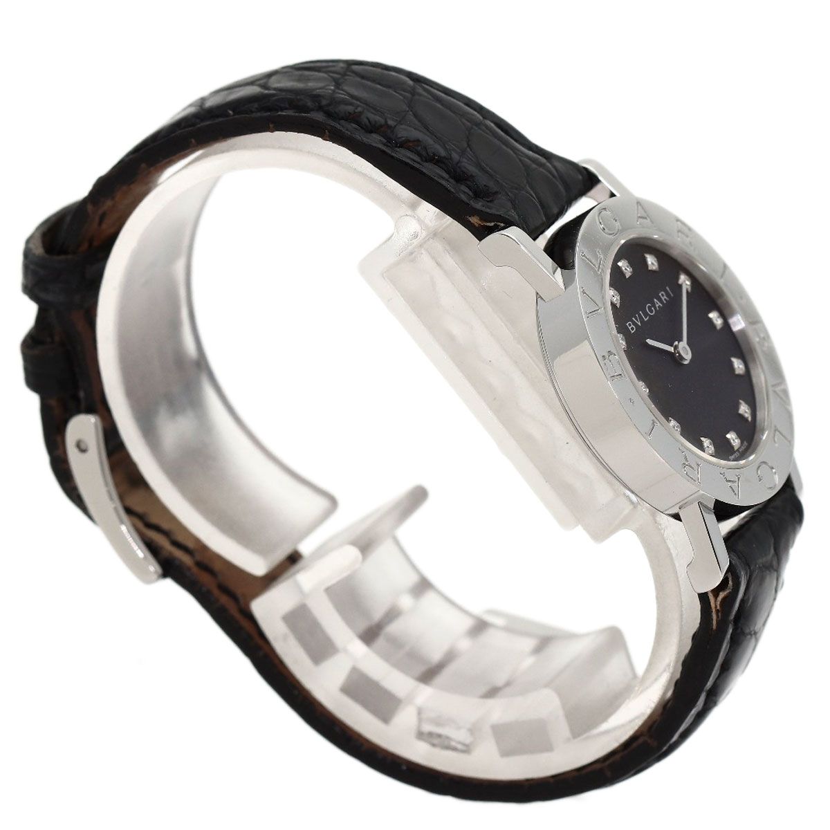 Bvlgari 12 Diamond Watch SS Leather — view 2