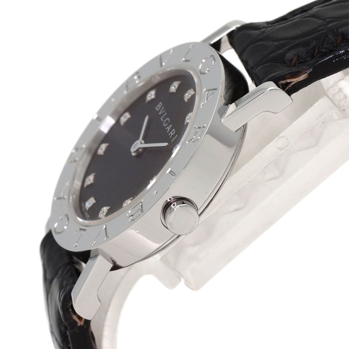 Bvlgari 12 Diamond Watch SS Leather — view 5