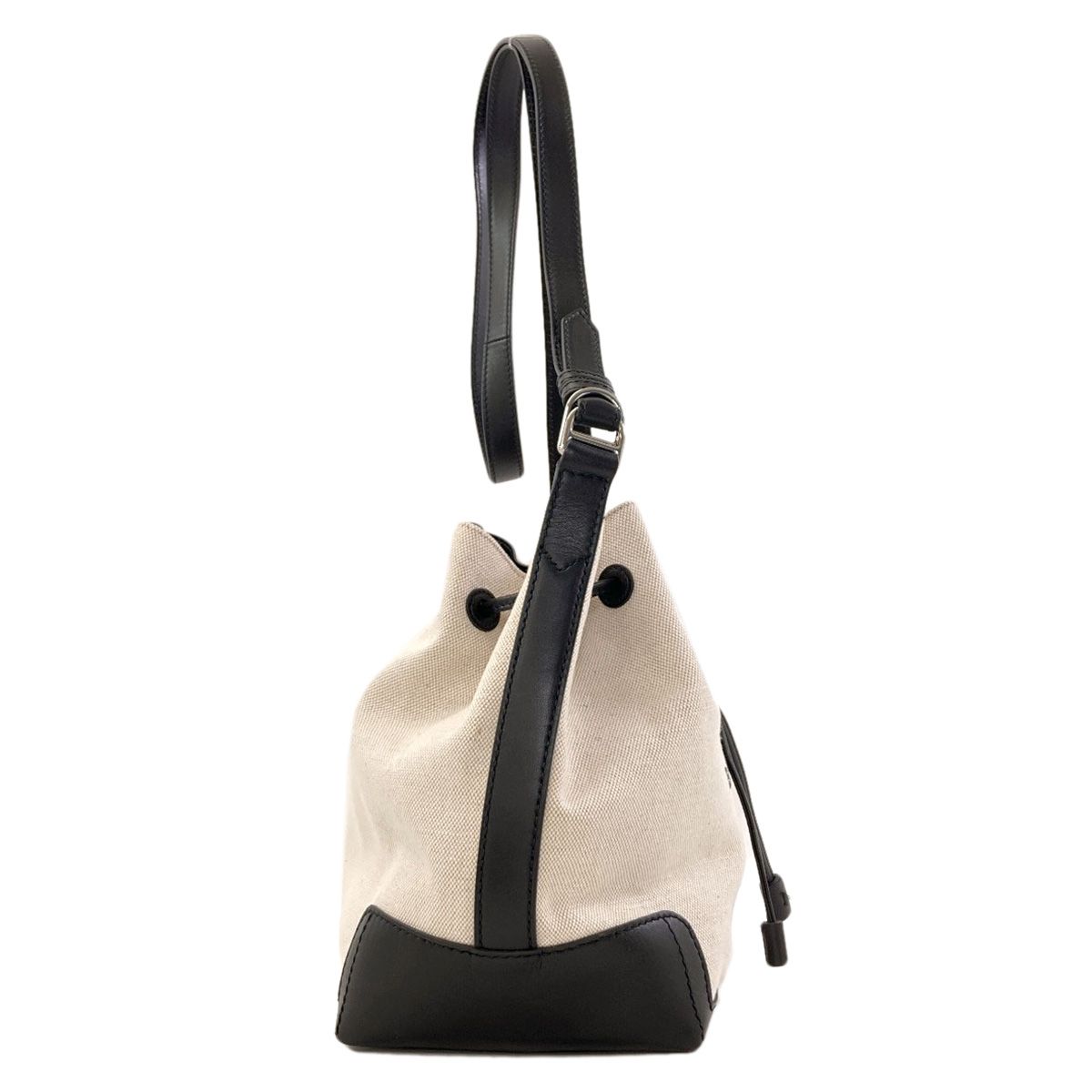 Balenciaga Navy Bucket Shoulder Bag Canvas Leather — view 3