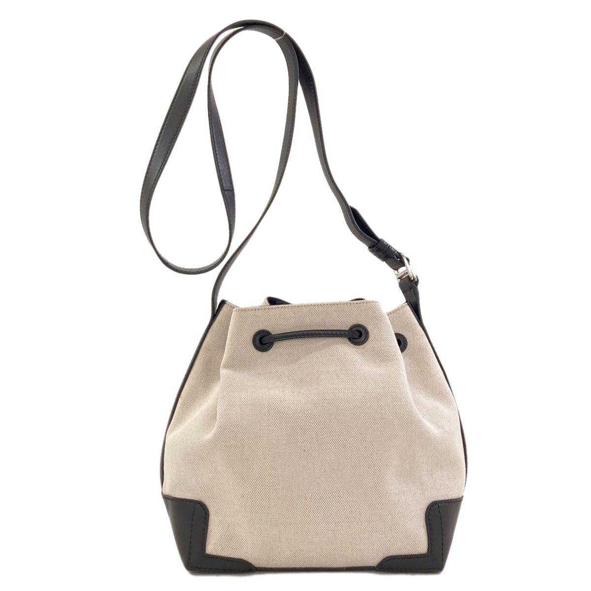 Balenciaga Navy Bucket Shoulder Bag Canvas Leather — view 2