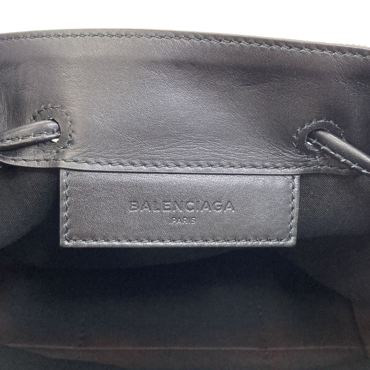 Balenciaga Navy Bucket Shoulder Bag Canvas Leather — view 6