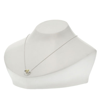Tiffany & Co Heart Ribbon Necklace Silver 18k Yellow Gold — view 4