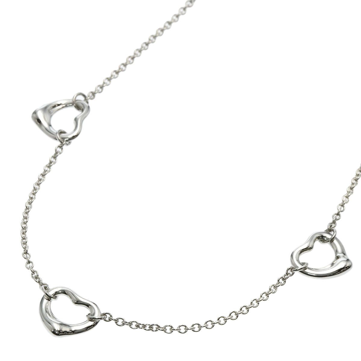 Tiffany & Co Triple Open Heart Necklace Silver