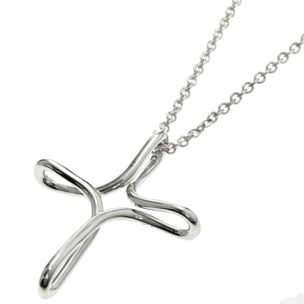 Tiffany & Co Open Cross Necklace Silver