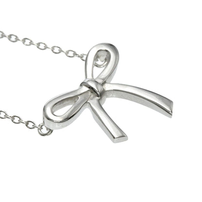 Tiffany & Co Bow Ribbon Necklace Silver — view 5