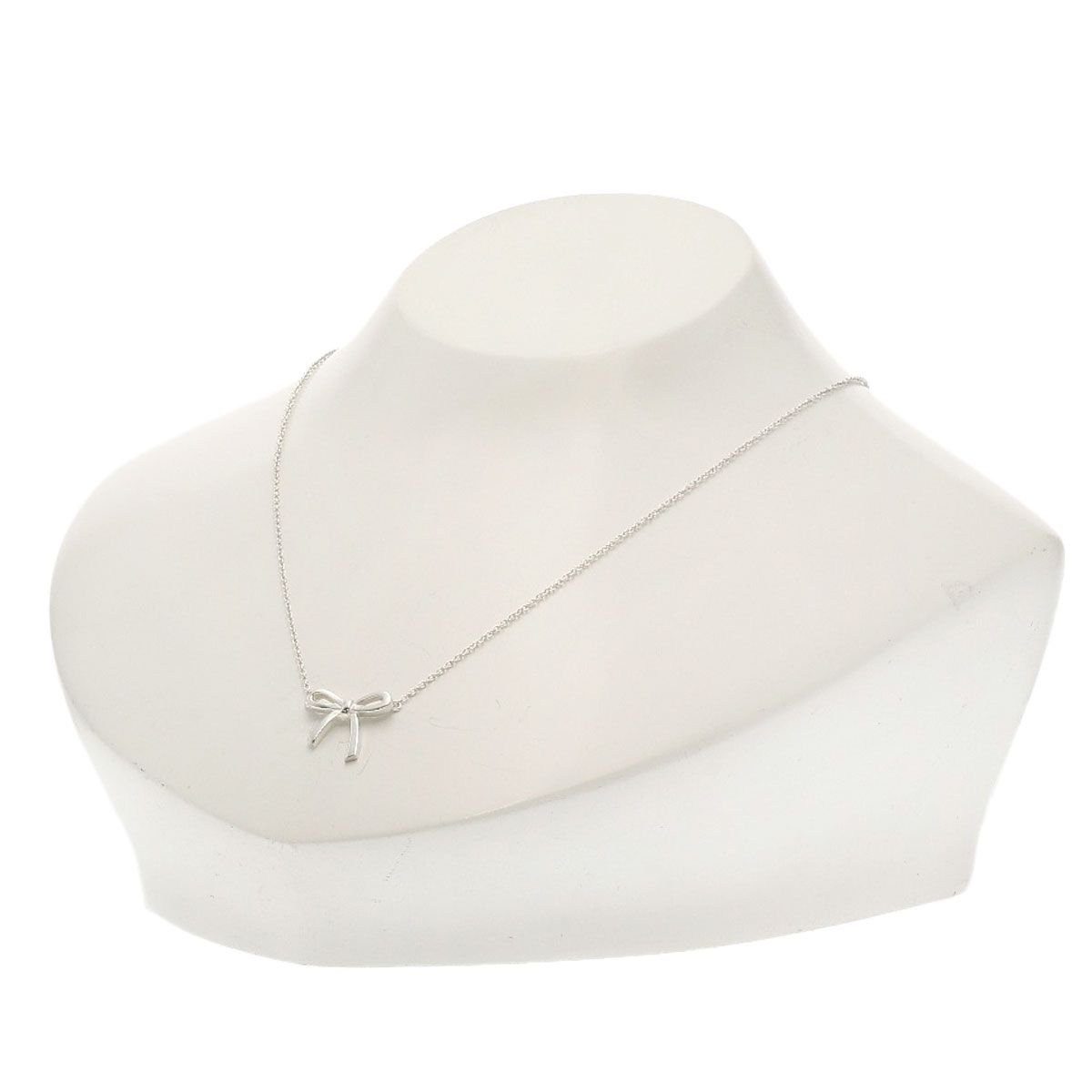 Tiffany & Co Bow Ribbon Necklace Silver — view 4