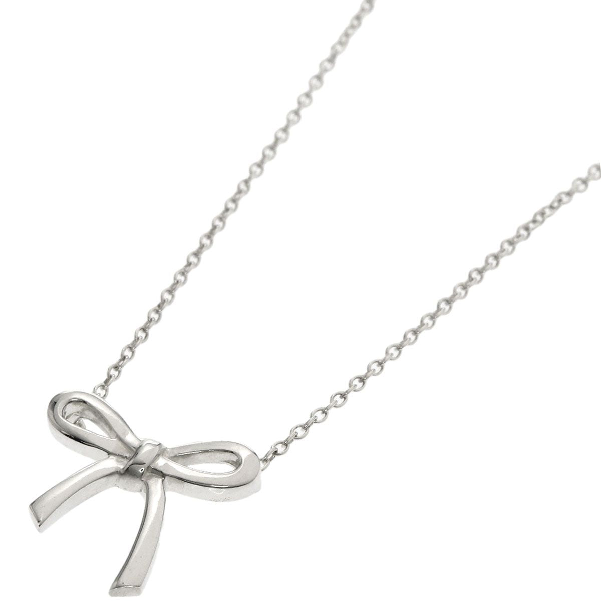 Tiffany & Co Bow Ribbon Necklace Silver