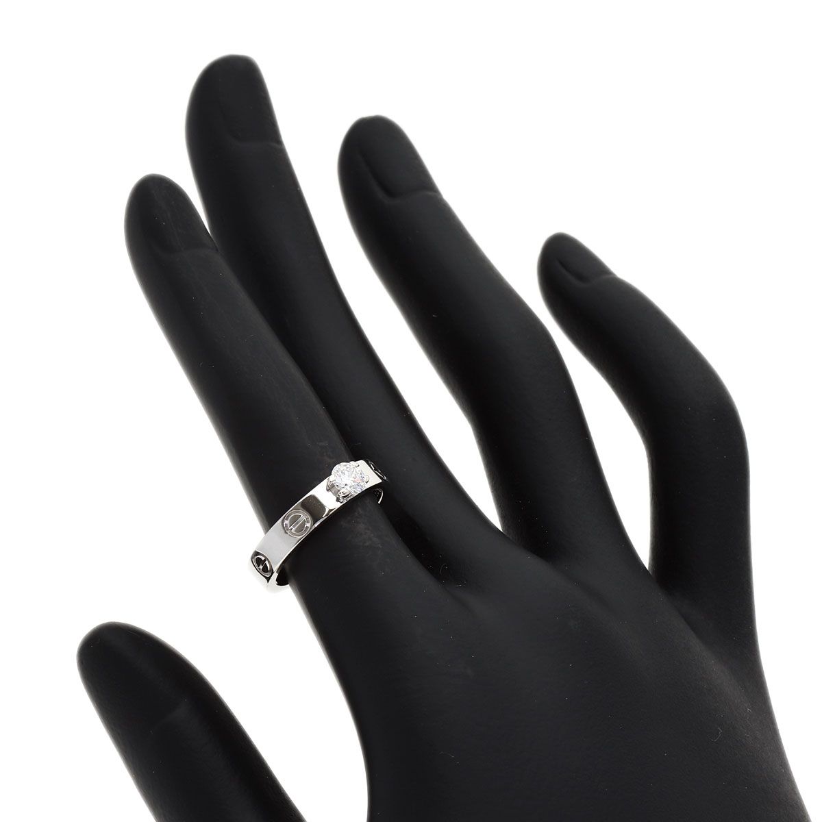 Cartier Mini Love Solitaire Diamond 50 Ring 18k White Gold — view 6