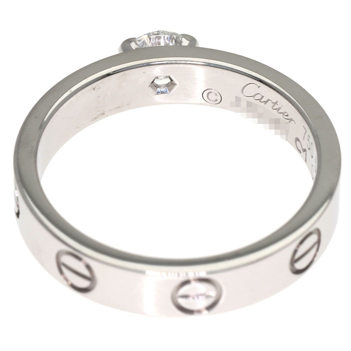 Cartier Mini Love Solitaire Diamond 50 Ring 18k White Gold — view 4