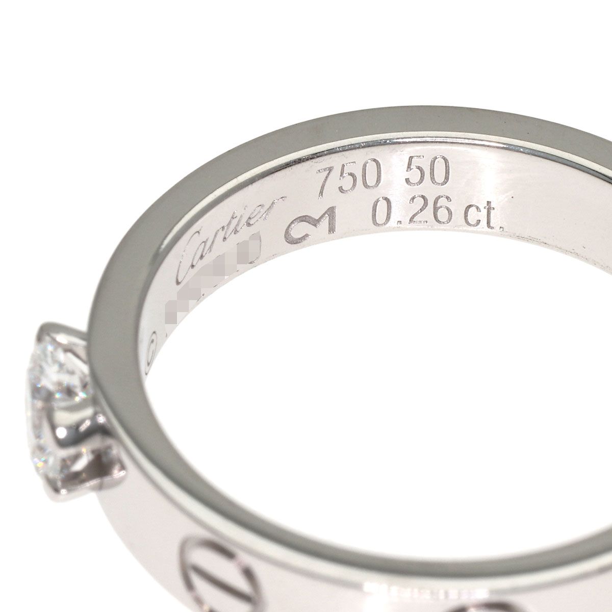 Cartier Mini Love Solitaire Diamond 50 Ring 18k White Gold — view 5