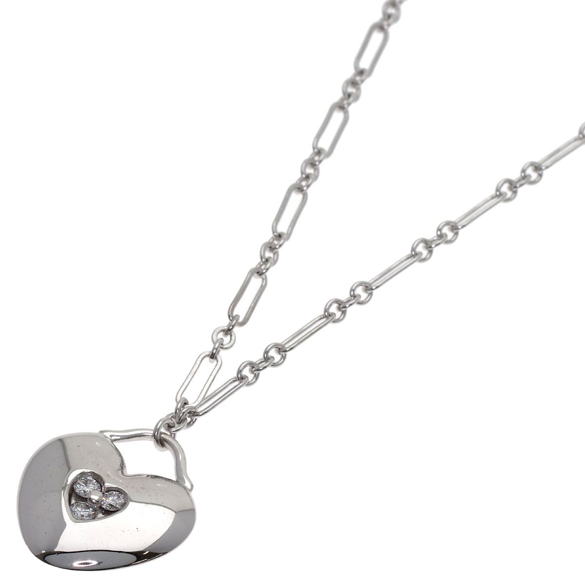 Tiffany & Co Heart Diamond Necklace 18k White Gold