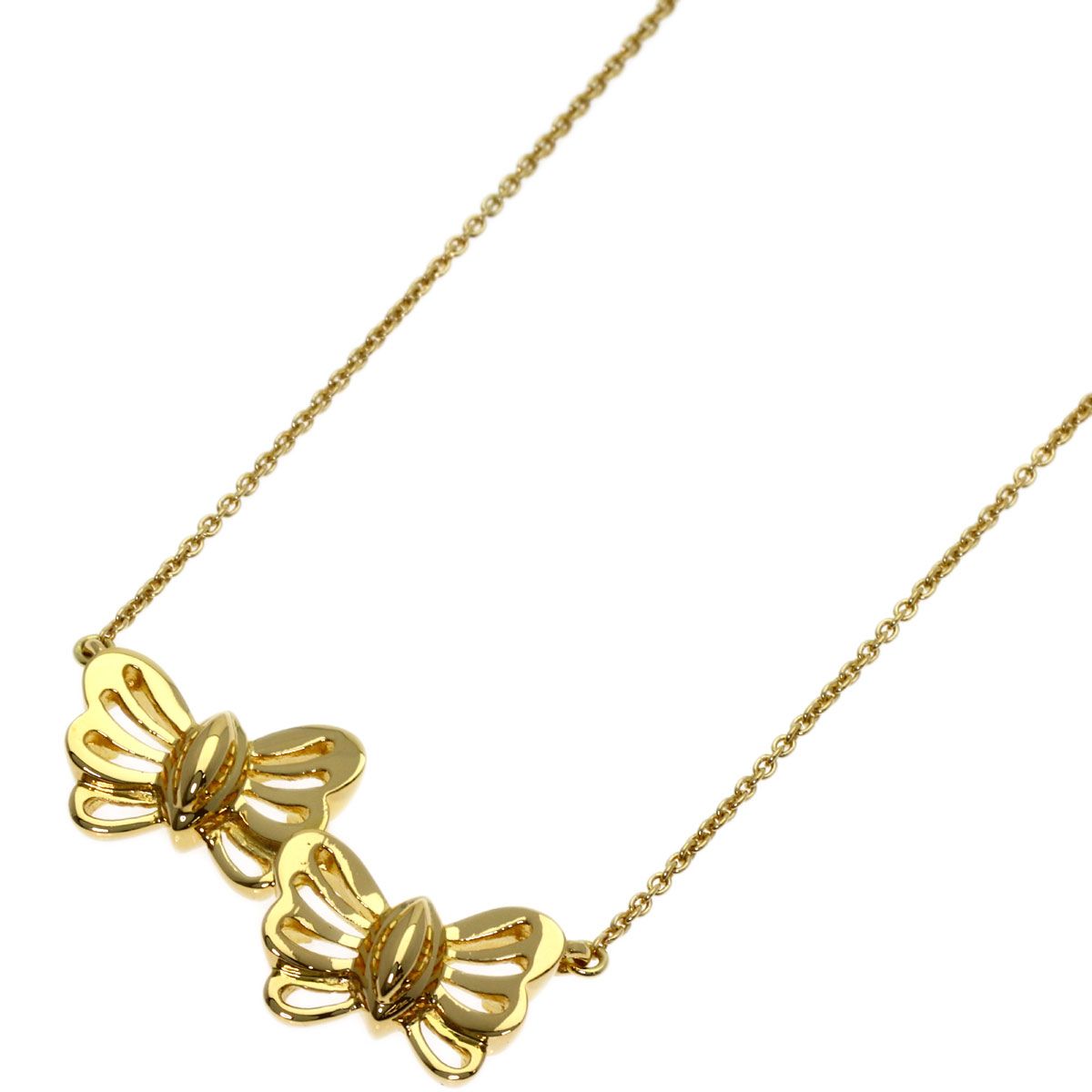 Tiffany & Co Double Butterfly Necklace 18k Yellow Gold