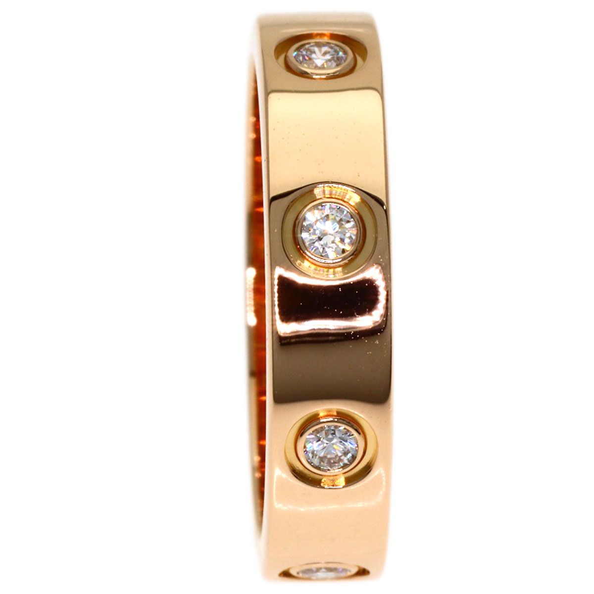 Cartier Mini Love Ring Full Diamond 48 18k Pink Gold — view 3