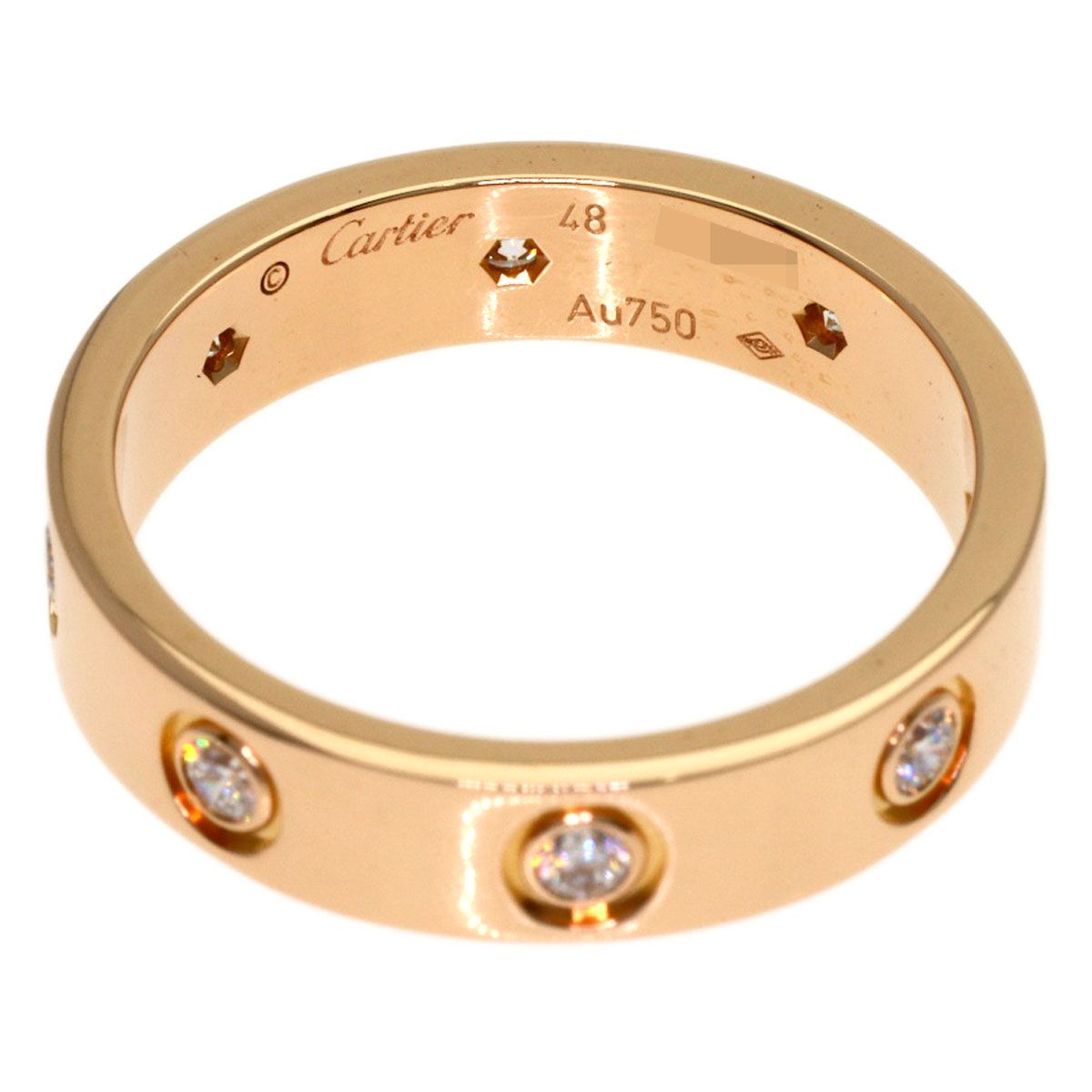Cartier Mini Love Ring Full Diamond 48 18k Pink Gold — view 4