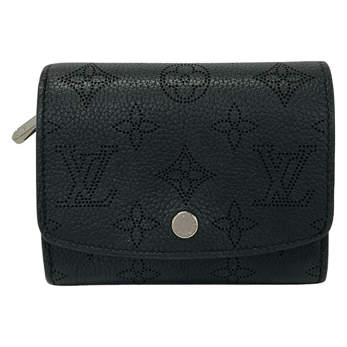 Louis Vuitton Bifold Wallet Mahina Portefeuille Iris Compact Noir Leather