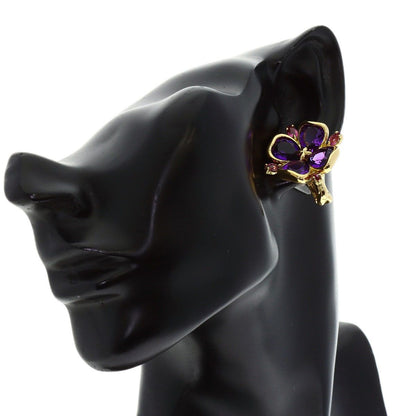 Chanel Amethyst Garnet Earrings 18K Yellow Gold — view 5