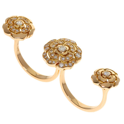 Chanel Camellia Open Diamond Way Ring 18K Pink Gold
