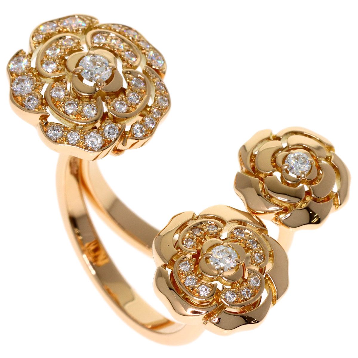 Chanel Camellia Open Diamond Way Ring 18K Pink Gold — view 3