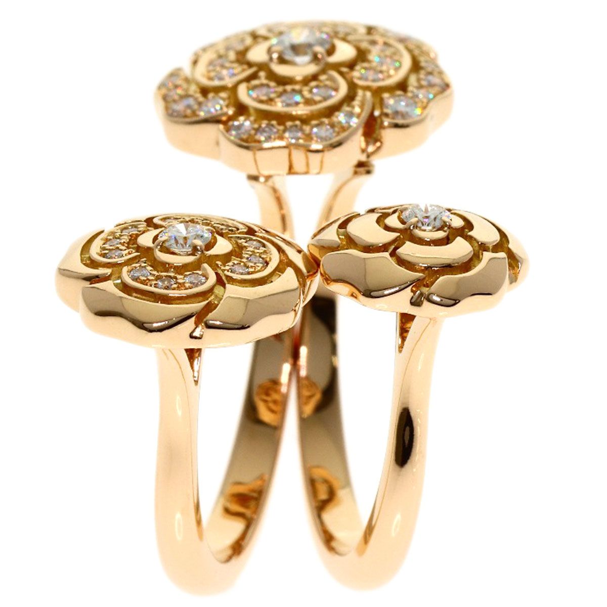 Chanel Camellia Open Diamond Way Ring 18K Pink Gold — view 5