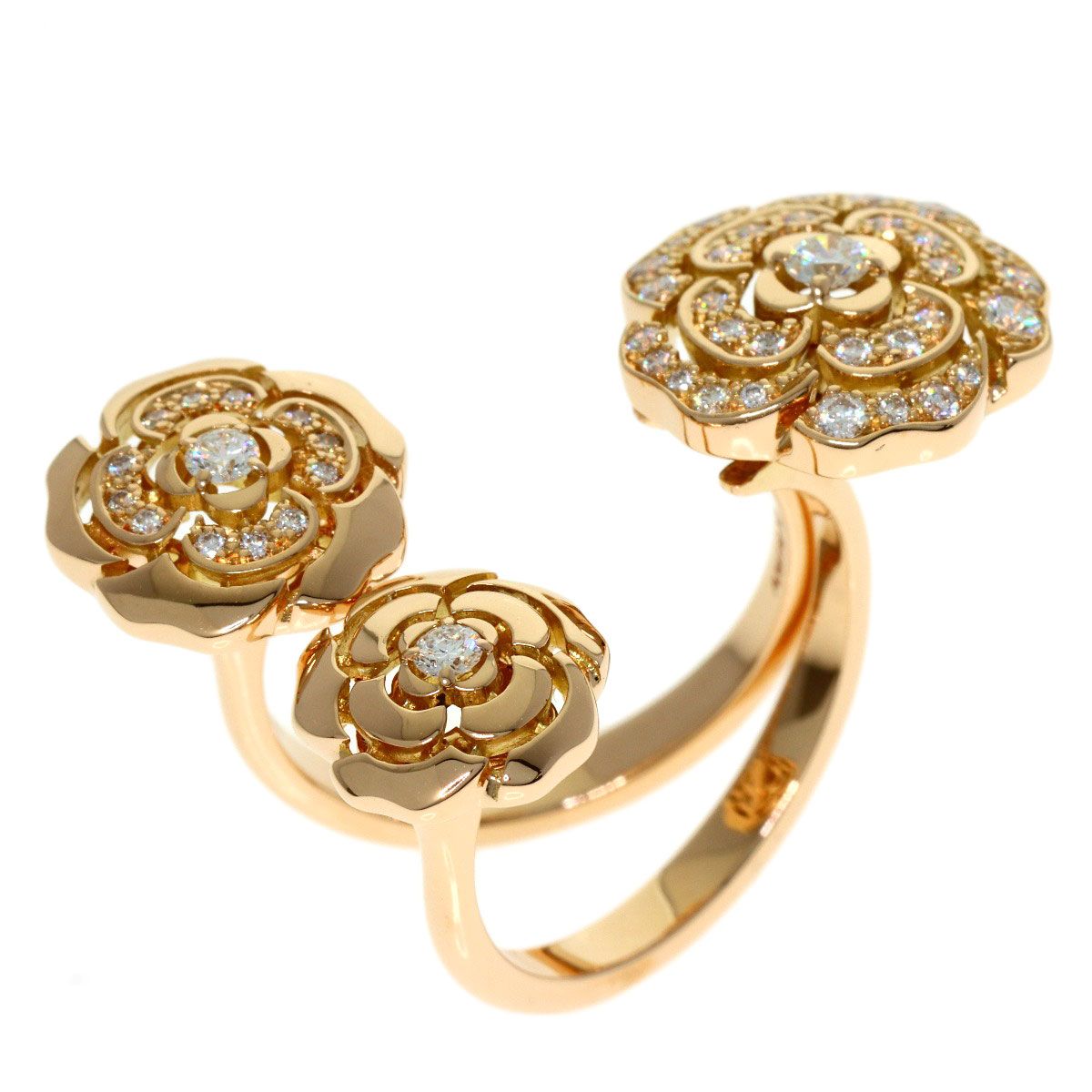 Chanel Camellia Open Diamond Way Ring 18K Pink Gold — view 4