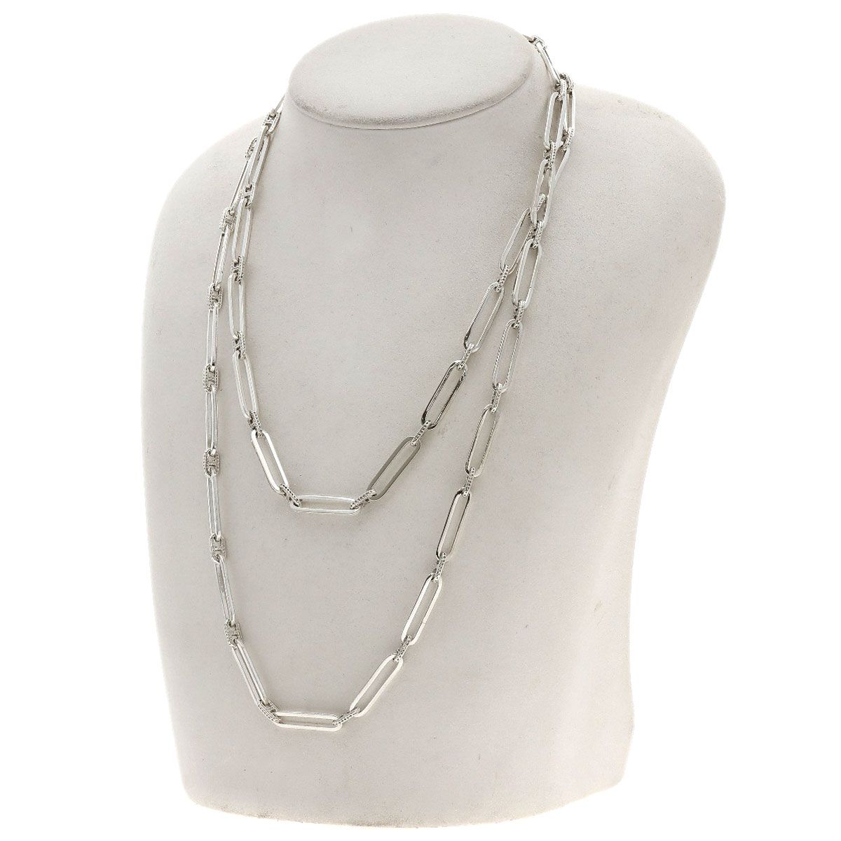 Hermes Vintage Link Necklace Silver — view 5