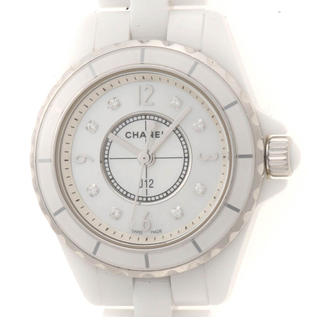 Chanel Watch White Ceramic Shell Quartz