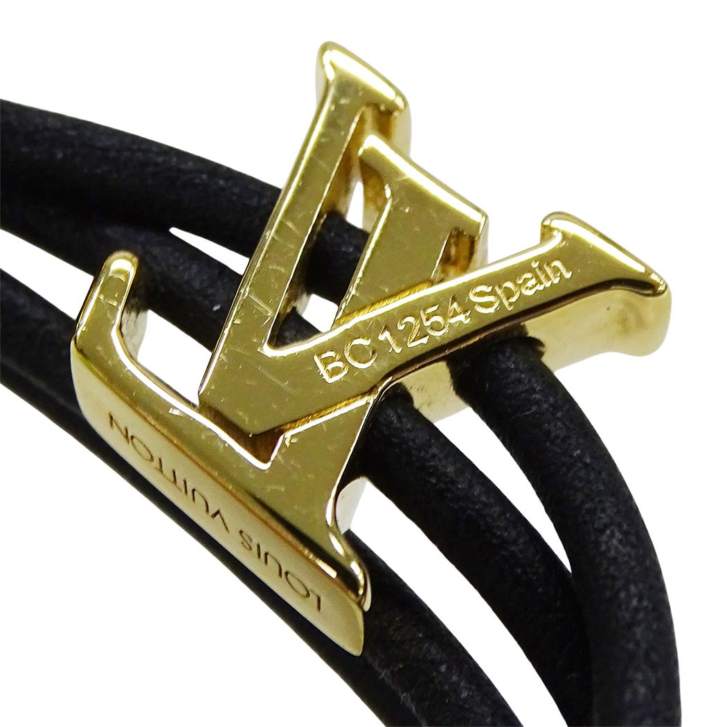 Louis Vuitton Bracelet Metal Leather LV Blue Noir — view 4