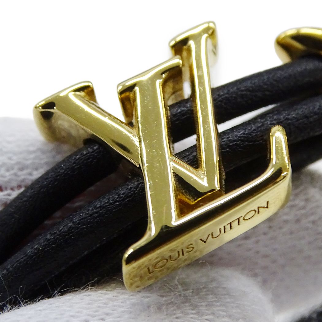 Louis Vuitton Bracelet Metal Leather LV Blue Noir — view 3