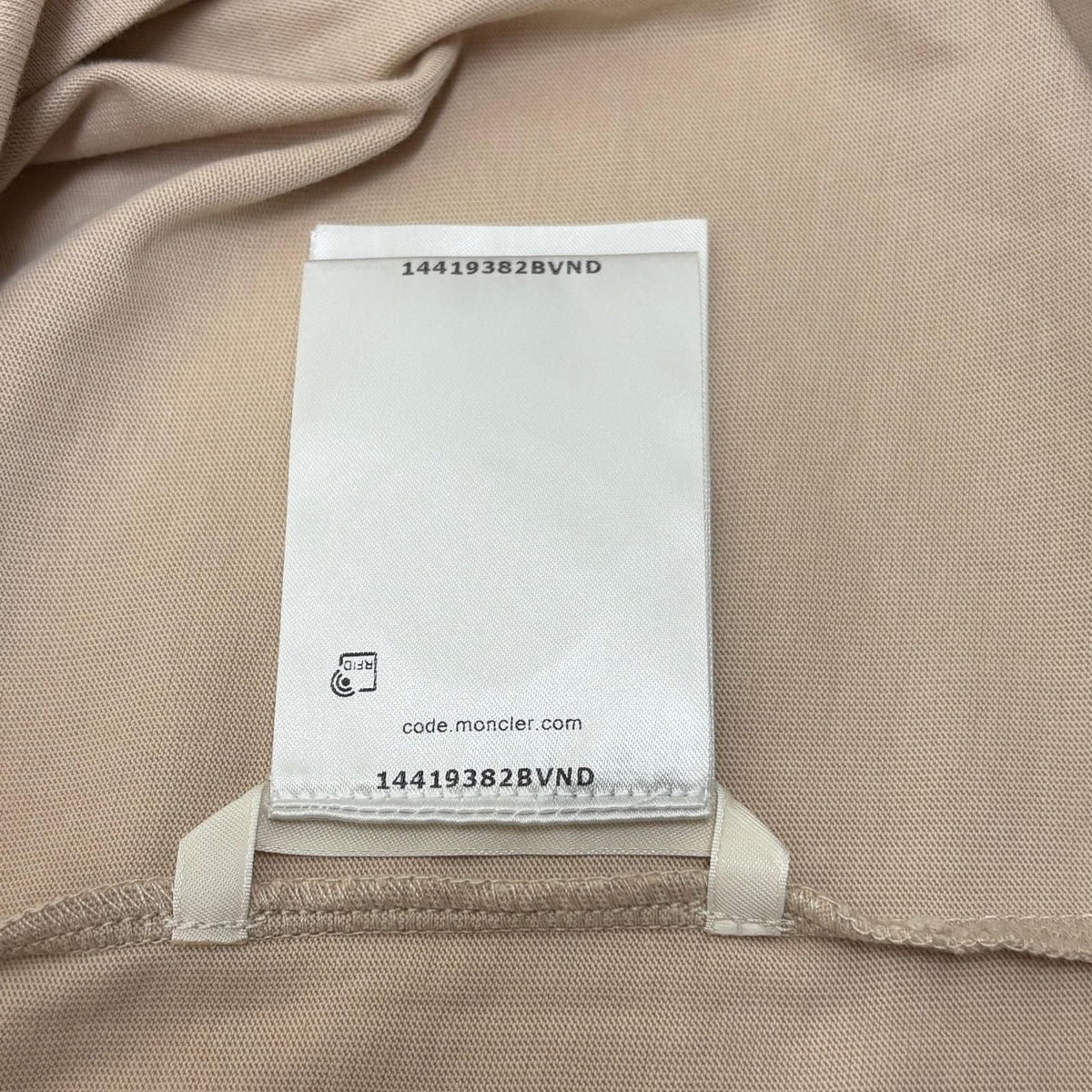 Moncler Logo Embroidery Short Sleeve T-Shirt Pink Beige Cotton S — view 7