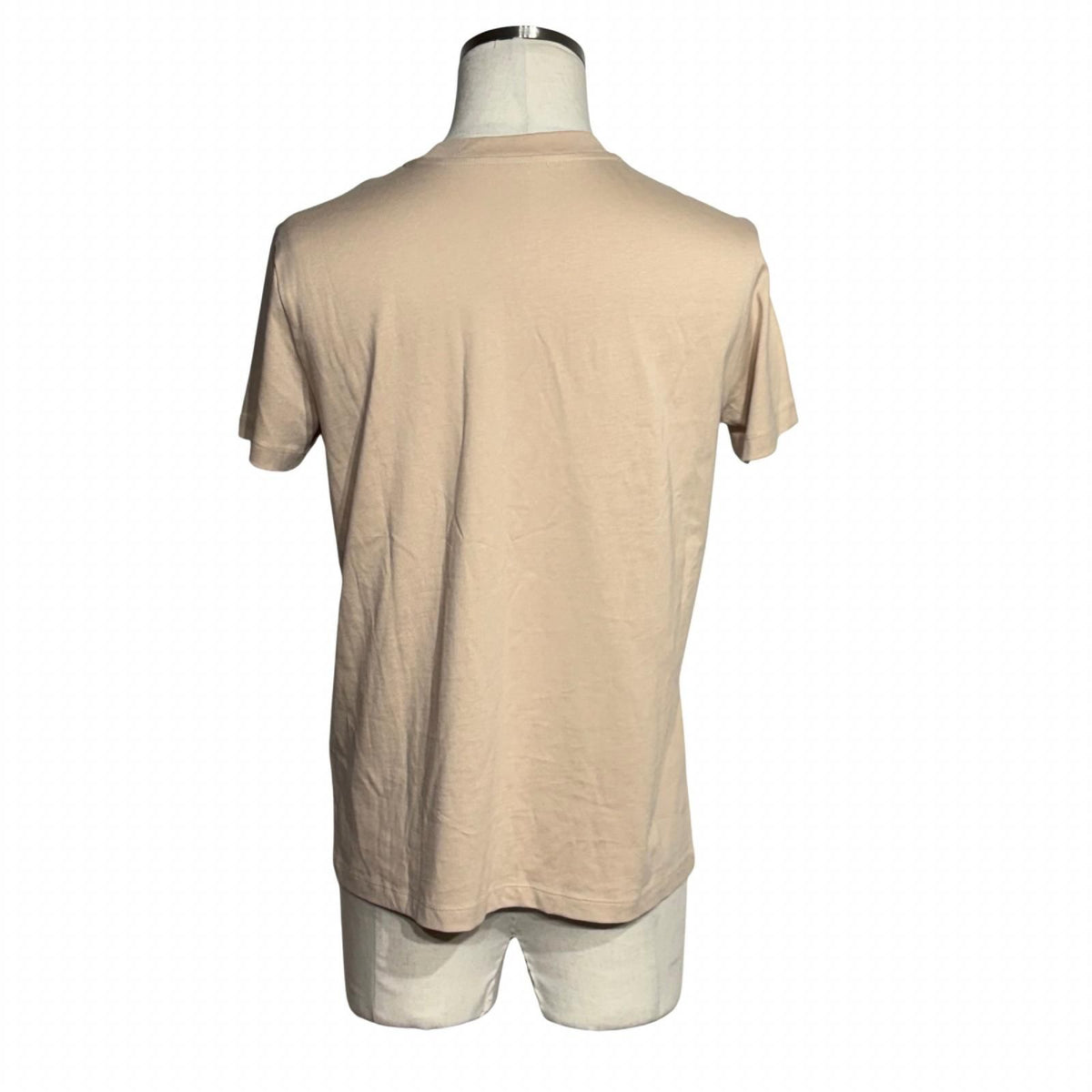 Moncler Logo Embroidery Short Sleeve T-Shirt Pink Beige Cotton S — view 3