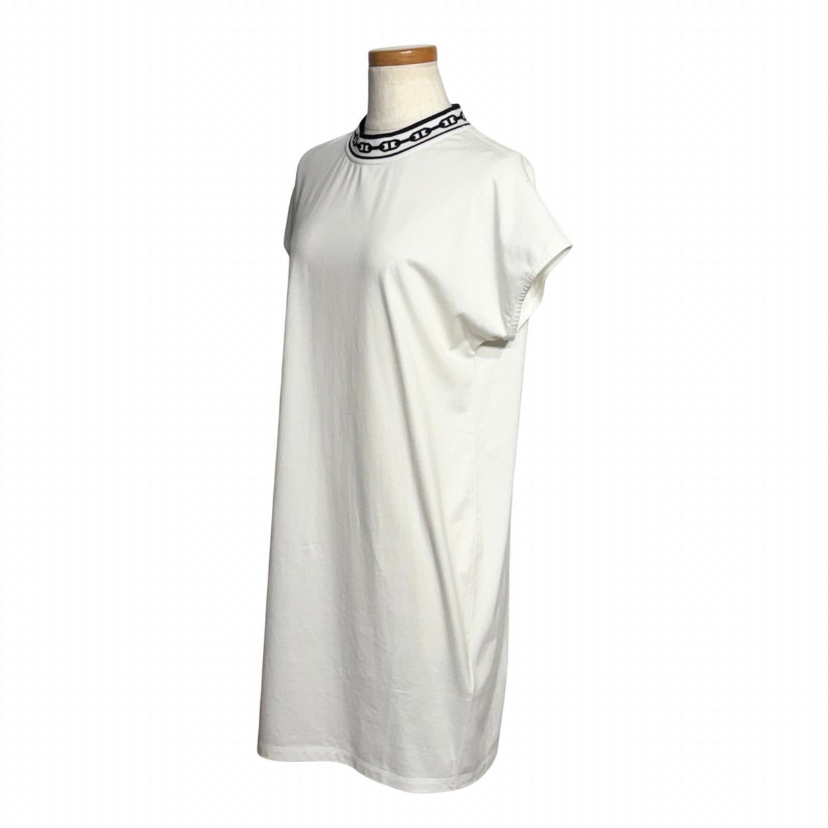 Hermes Chaine D'ancre Motif Dress White Cotton 34 — view 2
