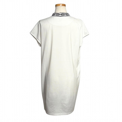 Hermes Chaine D'ancre Motif Dress White Cotton 34 — view 3