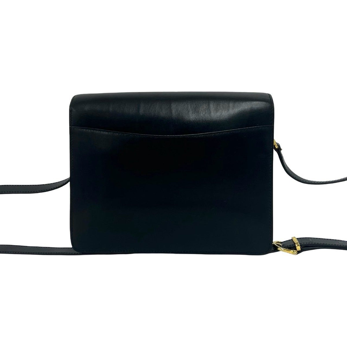 Celine Vintage Logo Ring Leather Shoulder Bag Pochette Crossbody Black — view 3