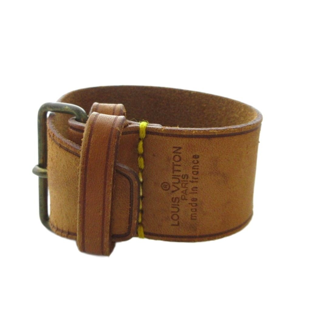Louis Vuitton Poignet Handle Fixed Belt Logo Leather Brown