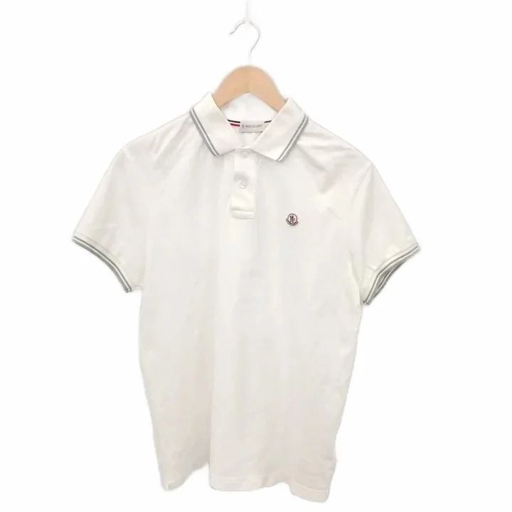 Moncler Polo Monica Corta Shirt Short Sleeve Logo Cotton White L