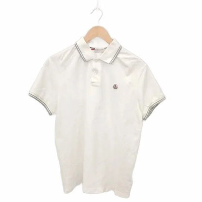 Moncler Polo Monica Corta Shirt Short Sleeve Logo Cotton White L