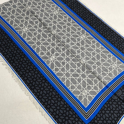Loewe Shawl Gray Blue Multi Cashmere Silk Scarf — view 3