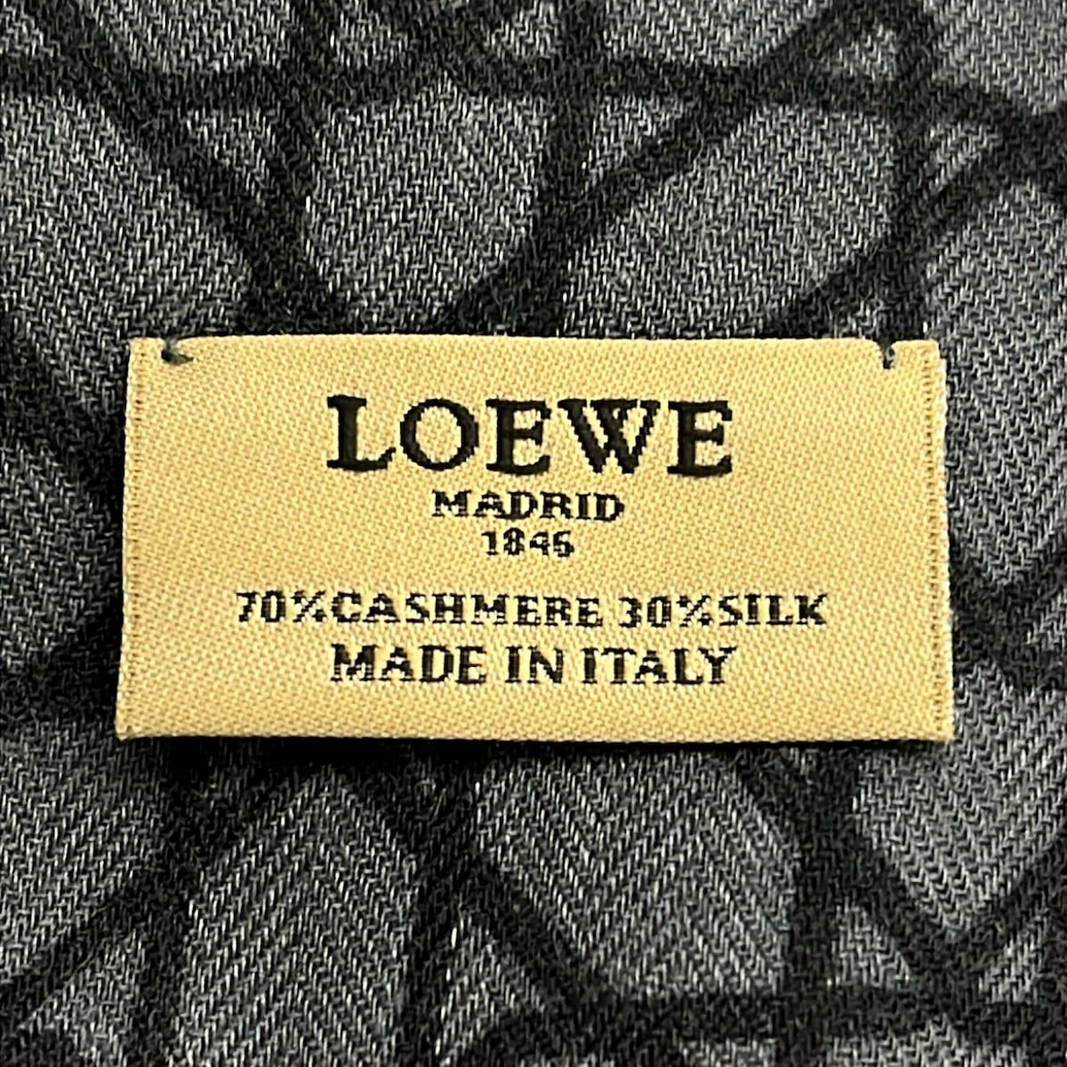 Loewe Shawl Gray Blue Multi Cashmere Silk Scarf — view 2