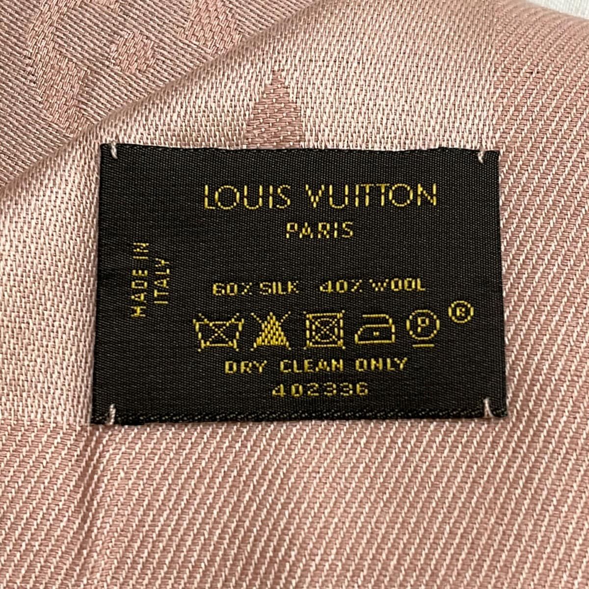 Louis Vuitton Shawl Monogram Rose Poudre Wool Silk Scarf — view 2
