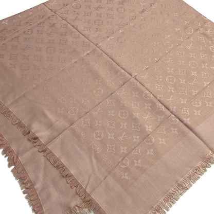 Louis Vuitton Shawl Monogram Rose Poudre Wool Silk Scarf — view 3